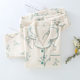 Spring and Autumn High-grade Pure Cotton Gauze National Style Green Leaf Bamboo Pajamas Women's Summer Thin Long-sleeved Comfortable Home Suit