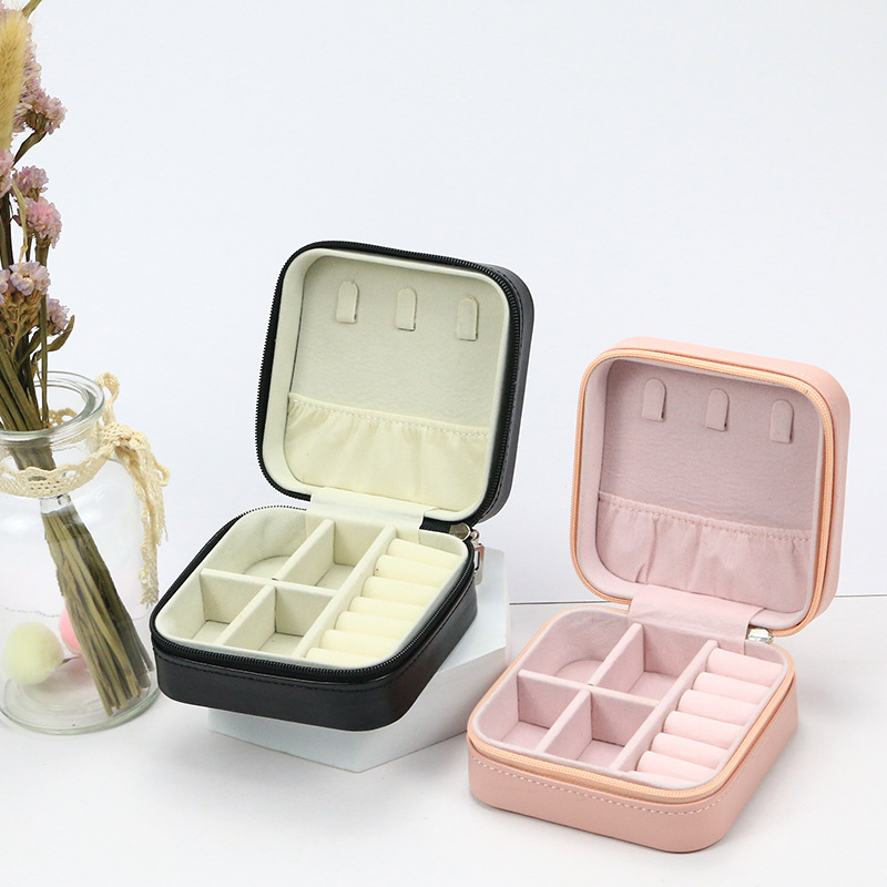 首饰盒耳钉环旅行项链盒厂家小巧戒指耳钉饰品盒复古首饰收纳盒
