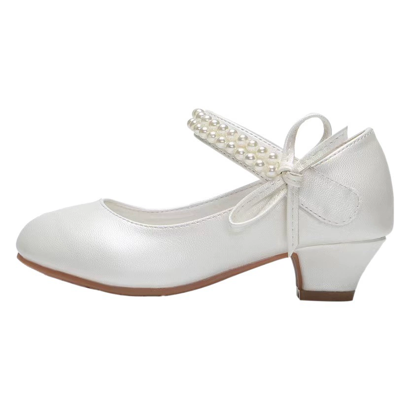 Кожаная обувь для девочек Женская 2023 новые черные туфли принцессы на высоком каблуке школьная обувь ученицы начальной и средней школы маленькие девочки поколение волос