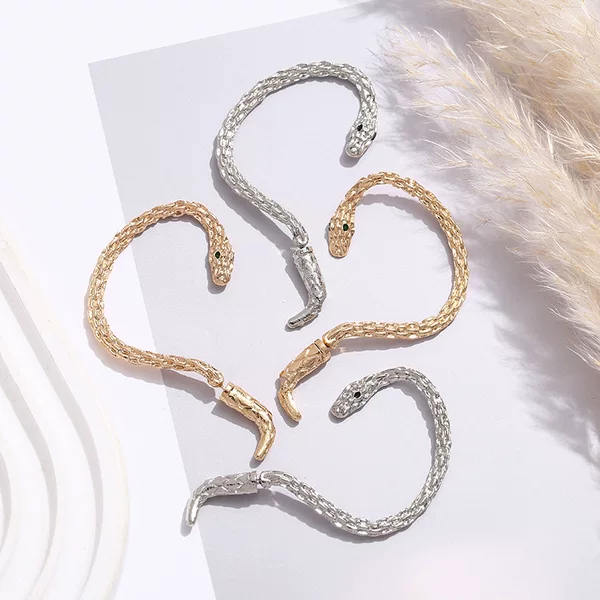 European and American Cross-Border New Exaggerated Punk Stylish Wrapped Snake-Shaped Ear Hooks Retro Creative Simple Ear Studs and Ear Bone Clips