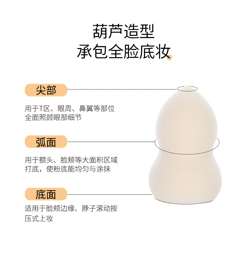 LMLTOP Gourd Powder Puff, single set, Soaked in water, Dry and wet dual-purpose, makeup and beauty, eggshell set, Eggshell set, TOP-070 Application Scenario