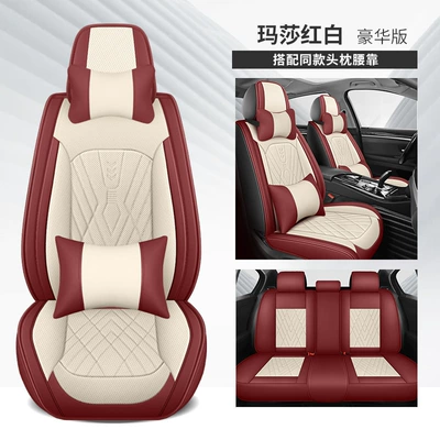 Four Seasons Pad – New Cross-Border Temu Amazon Seat - martha-red-and-white-deluxe-edition-five-seater-universal