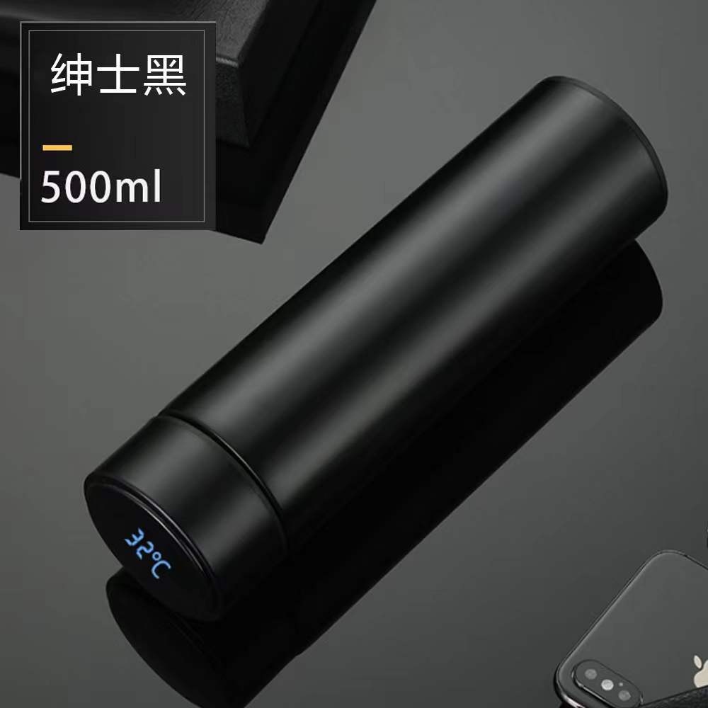 Pantalla de temperatura taza de vacío 304 de acero inoxidable taza de vacío taza recta de medición de temperatura inteligente taza de agua de negocios taza de regalo taza de beber estudiante