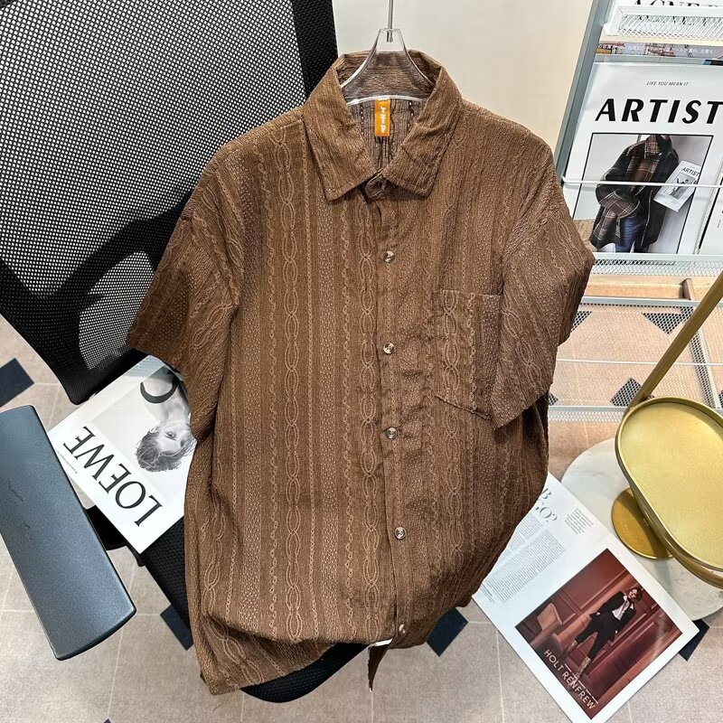 Japanese retro small design ethnic casual shirt