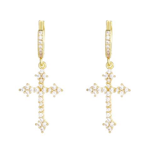 Cross Stud Earrings With Diamonds For Men And Women Elegant_voghion.com