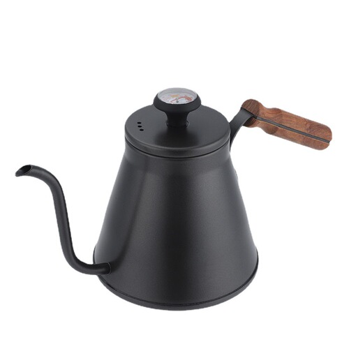 1.2L Stainless Steel Simple Straight Pour-Over Coffee Pot Home Flat-bottom Pot Induction Cooker Pot Tea Water Boiling Pot