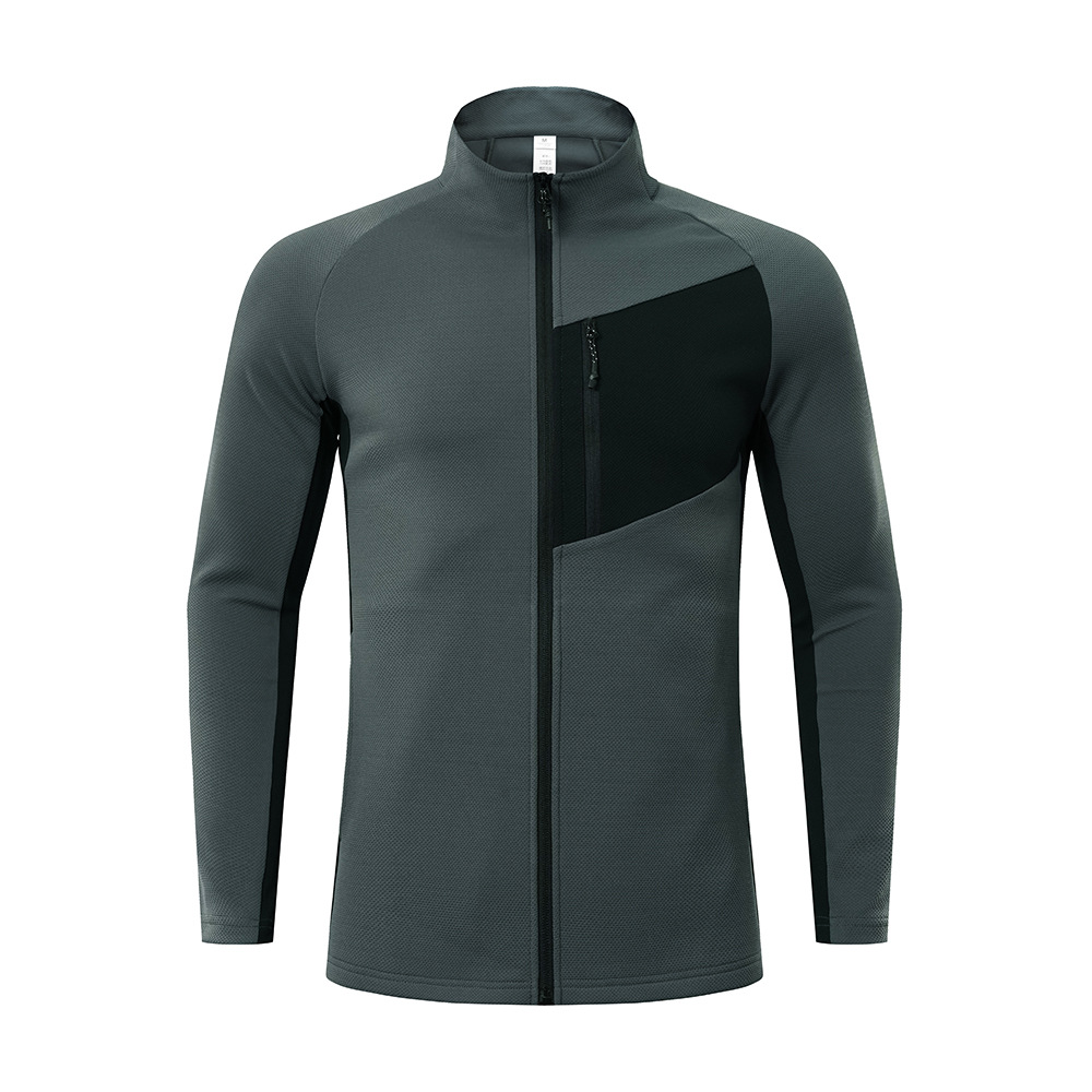 Otoño e invierno pájaro hogar al aire libre de secado rápido chaqueta deportiva chaqueta de los hombres collar de pie suelta manga larga transpirable casual cremallera superior