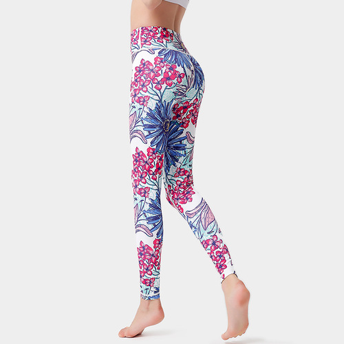  New Yoga Pants Women's European and American High Waist Tight Butt Lift Printed Leggings Cross-Border Sports Fitness Yoga Wear