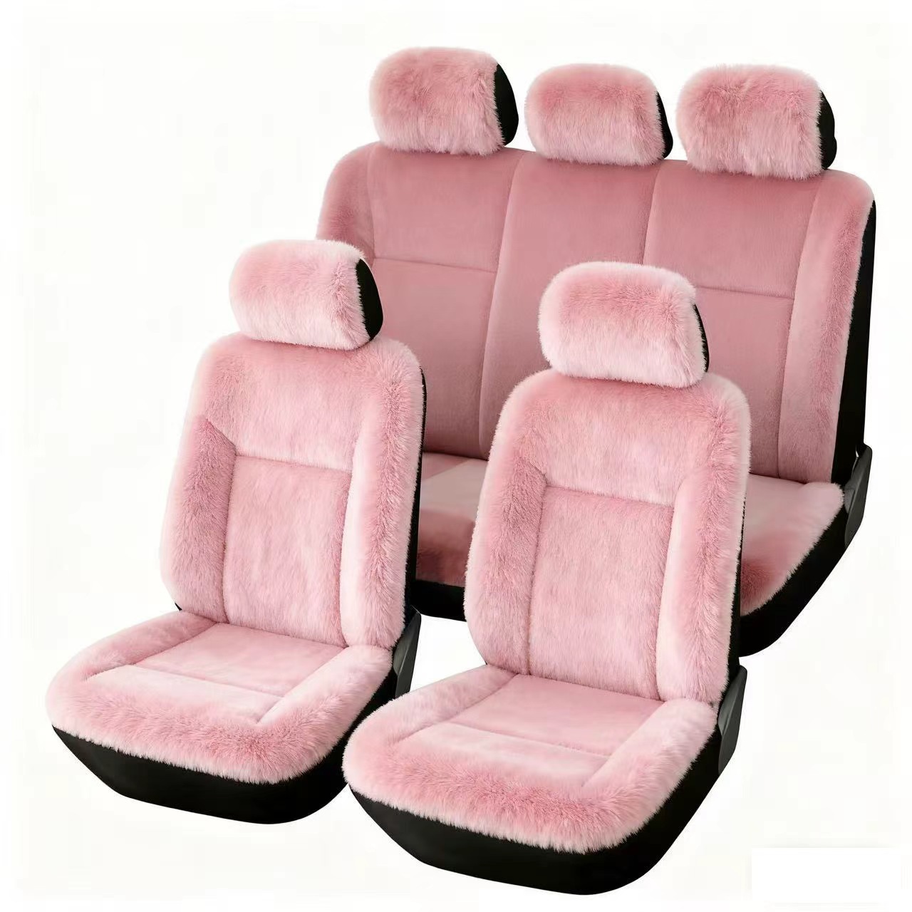 Invierno simple cubierta de asiento de automóvil de peluche de color sólido cojín de calentamiento universal cubierta de asiento de automóvil cojín image 7