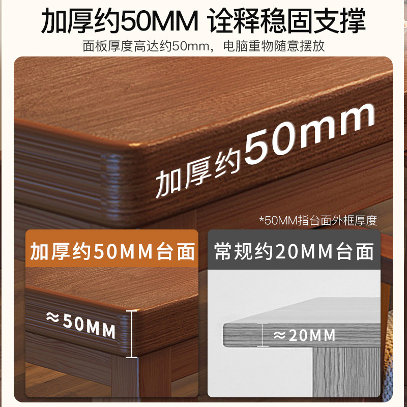 Mesa de comedor de madera maciza con silla, mesa rectangular para comer en la sala de estar, escritorio de computadora de estilo de troncos pequeño simple para el hogar