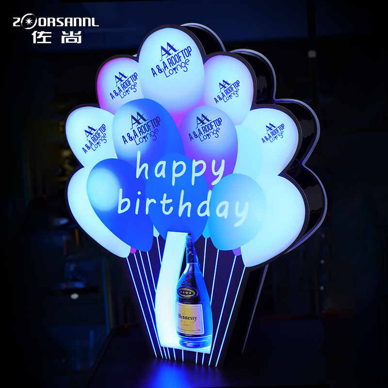 Feliz cumpleaños transfronterizos luminoso barra de licor KTV vino LED champagne Wang Liquor extranjero base luminosa