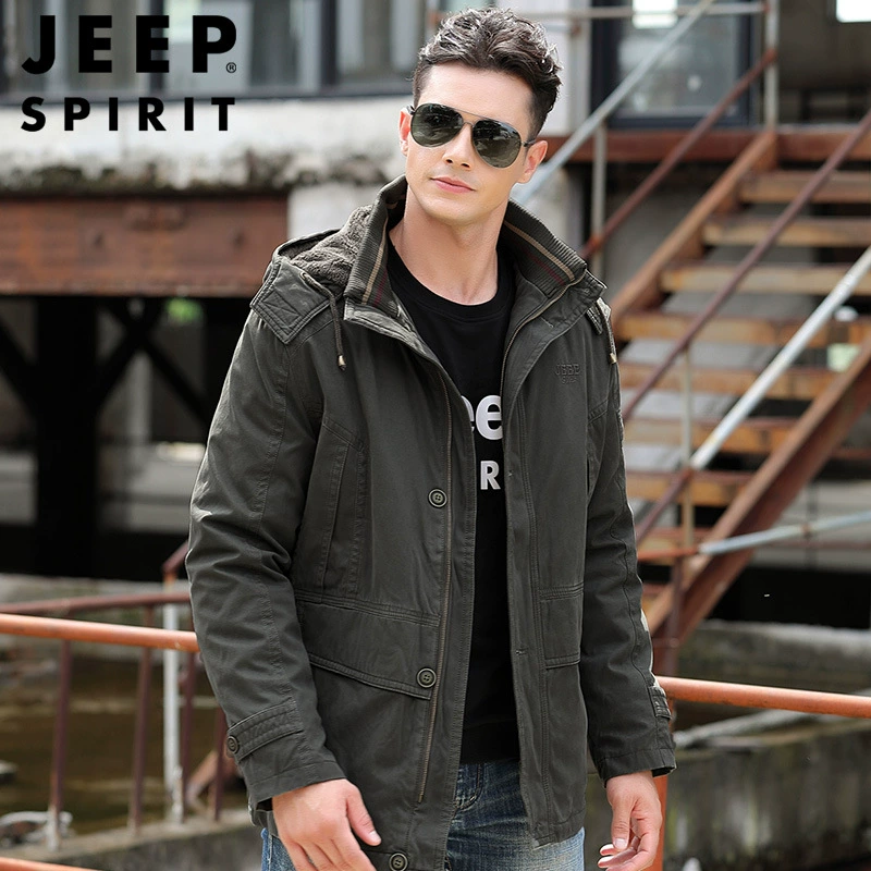 2021 зимняя мужская одежда Съемная флисовая подкладка с капюшоном и хлопковой подкладкой Мужская утепленная куртка средней длины с хлопковой подкладкой Мужская 0031