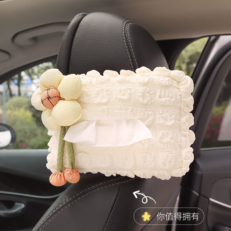 Caja de pañuelos para coche linda y sencilla caja de dibujo para coche colgante barandilla de almacenamiento de alta calidad suministros de decoración de coche