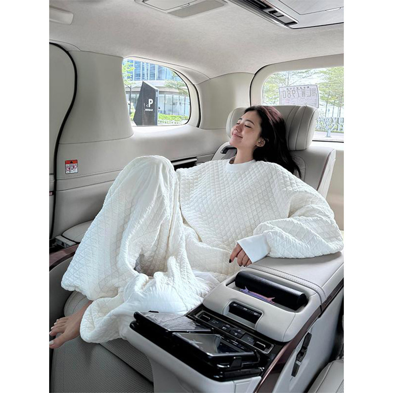[in Stock] Air Cotton Pajamas for Women, New Autumn/Winter Style, High-End Loose Thick Homewear, Plus Size Two-Piece Set