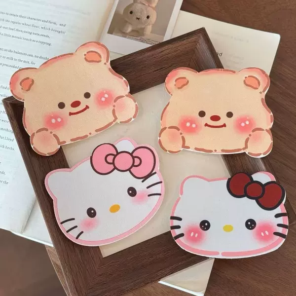 Cute Butter Bear Kt Cat Magic Tape Cartoon Girl Side Bangs Sticker Versatile Seamless Hair Sticker Hair Accessory
