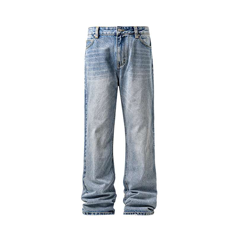 "Herren Retro Slim-Fit Flared Jeans – Vintage-inspirierte Straight-Leg-Jeans für Casual & Streetwear (Größen M-5XL, Classic Blue Wash)"_voghion.com