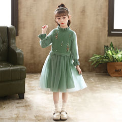 女童連衣裙春秋裝2023韓版洋氣中童加絨加厚兒童連衣裙冬公主裙