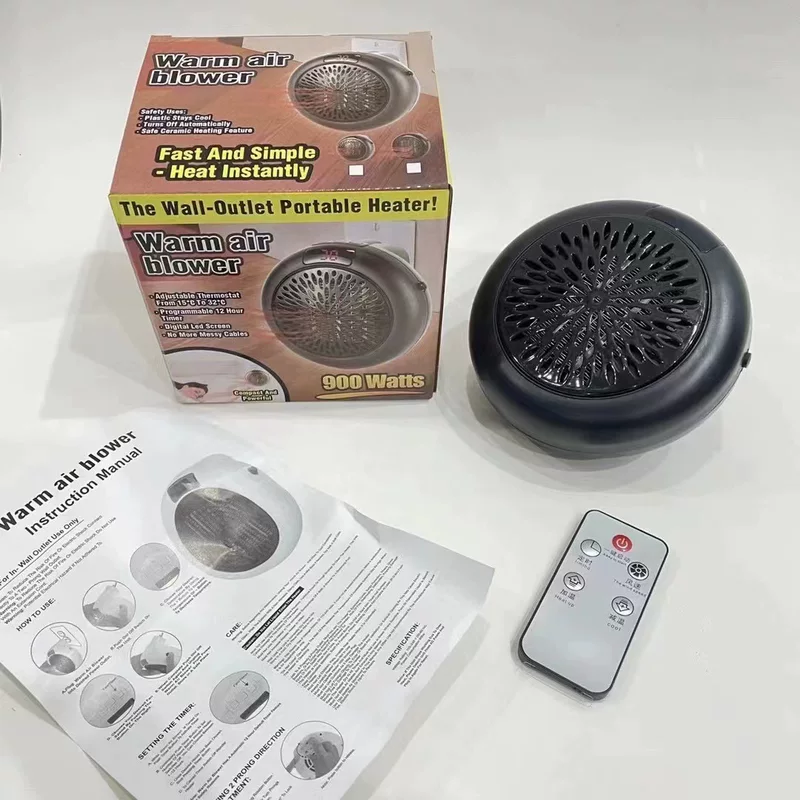 Cross -border mini small home heating machine desktop portable wall -mounted round electric heating fan small solar heater