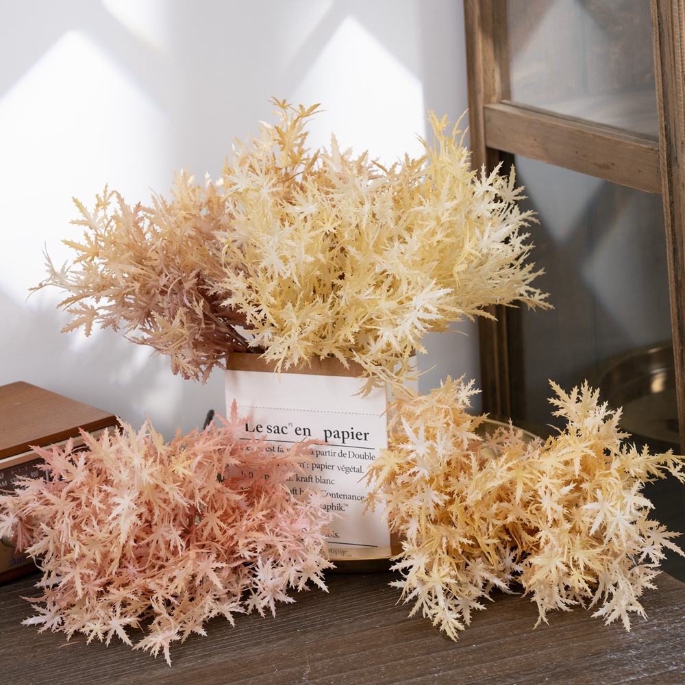 婚慶批發花寺6頭鳳尾草INS風仿真花廠家家居裝飾跨境假花MW53003