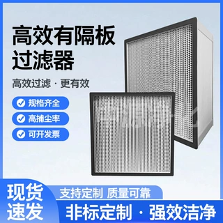 定制高效有隔板过滤器高效过滤网天花送风口耐高温空气过滤无尘间