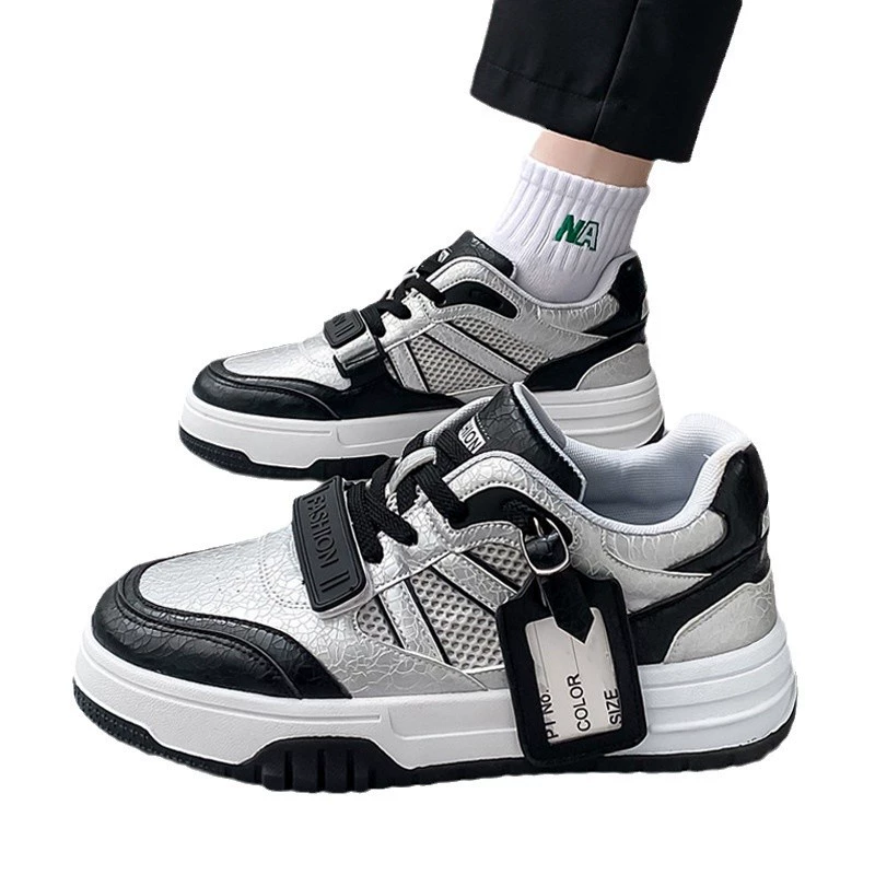 Footwear, sports universal high genuine sneakers for leisure, autumn, high-quality style