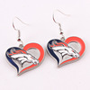 Retro earrings, football pendant, American style