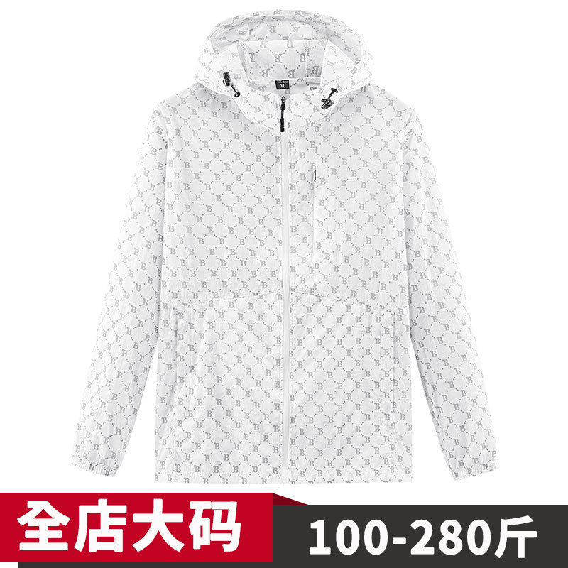 Summer sun protection clothing Men's Ice Silk thin UV protection plus size fishing coat men's breathable lightweight sun protection clothing fashion