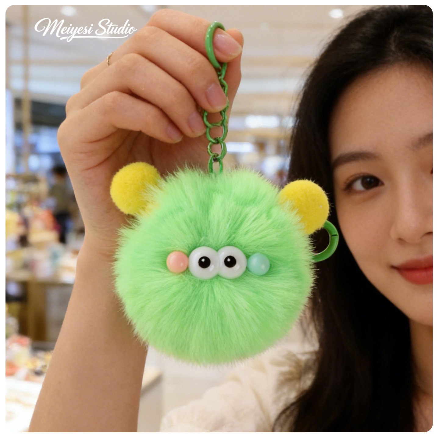 Nueva imitación de pelusa de carbón bola de llave de automóvil colgante bola de peluche muñeca creativa bolsa colgante regalo