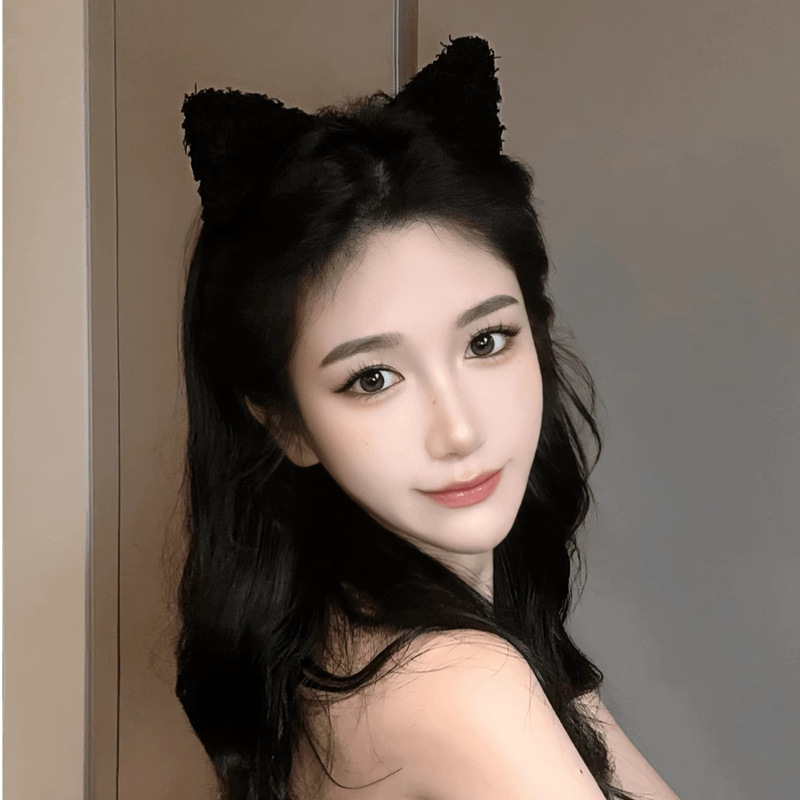 かわいい猫のカチューシャの女性のぬいぐるみの甘い猫の耳の髪飾り洗顔マスクのカチューシャ化粧髪飾り|undefined