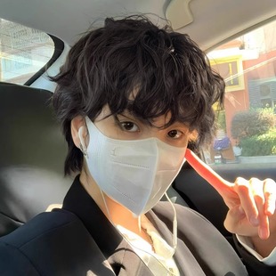 Men's Short Hair Wig Korean Style Handsome Full Headband Style Japanese Lazy Youthful Style Leslie Curls