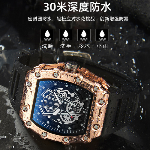 Foreign trade watches large dial men's quartz watch waterproof sports watch square men's watch luminous watch men's wholesale