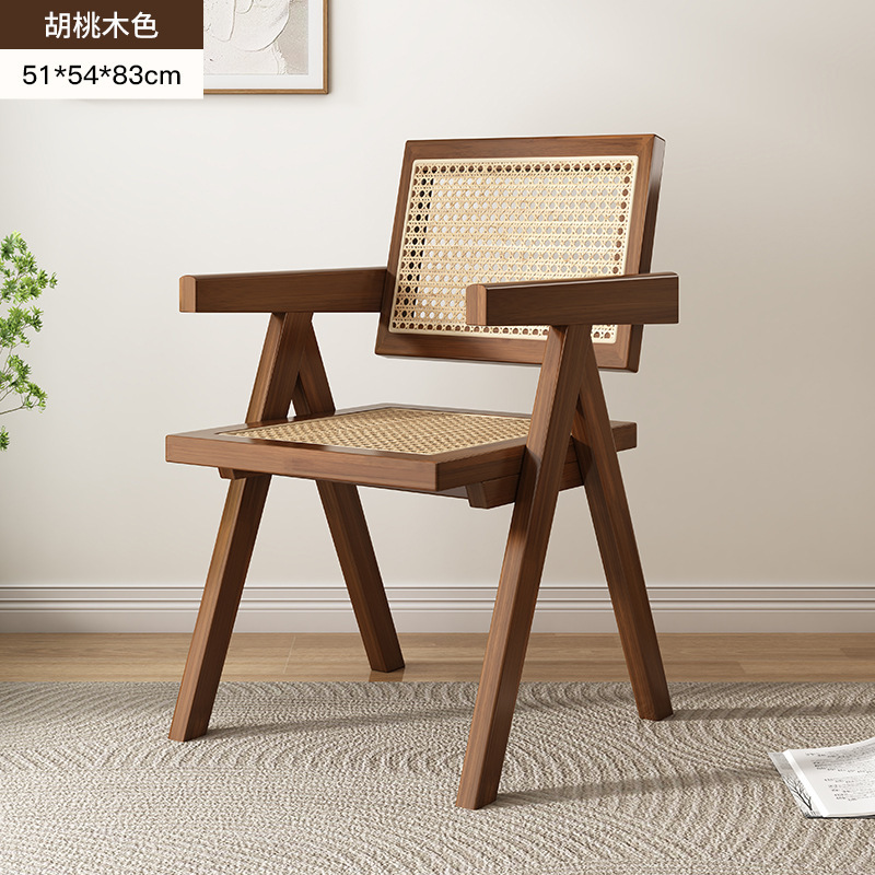Estilo nórdico de registro de ratán tejido engrosado de madera maciza SILLA DE chandigar hogar balcón Silla de estilo japonés B & B restaurante Silla de ocio