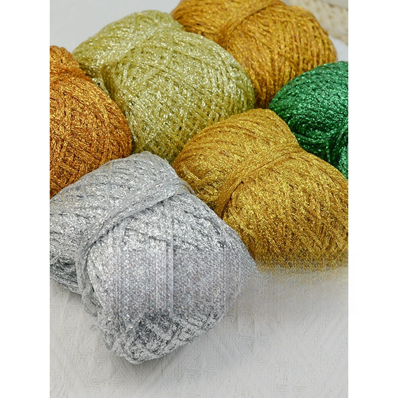 Чистая шелковая полая пряжа Вспышка линия Золотая шелковая пряжа Волшебная пряжа