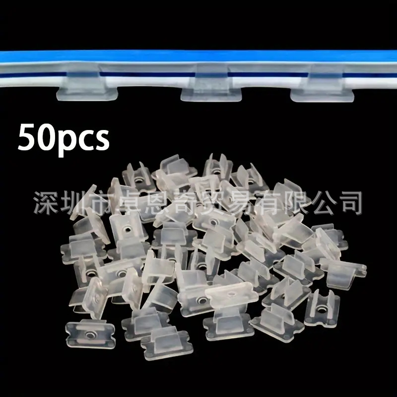 612硅胶灯带卡扣6mm宽软灯带固定卡子单孔透明塑料灯带卡码卡槽