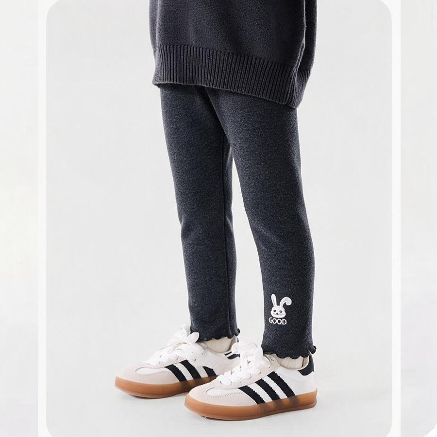 Girls' leggings, autumn style, high elastic cotton, cartoon rabbit design, cross-border style children's clothing factory pants wholesale.