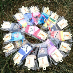 Socks for children aged 1-13 in winter, single packaging, mid-calf length, cartoon-style independent packaging for babies and students, street vendor socks