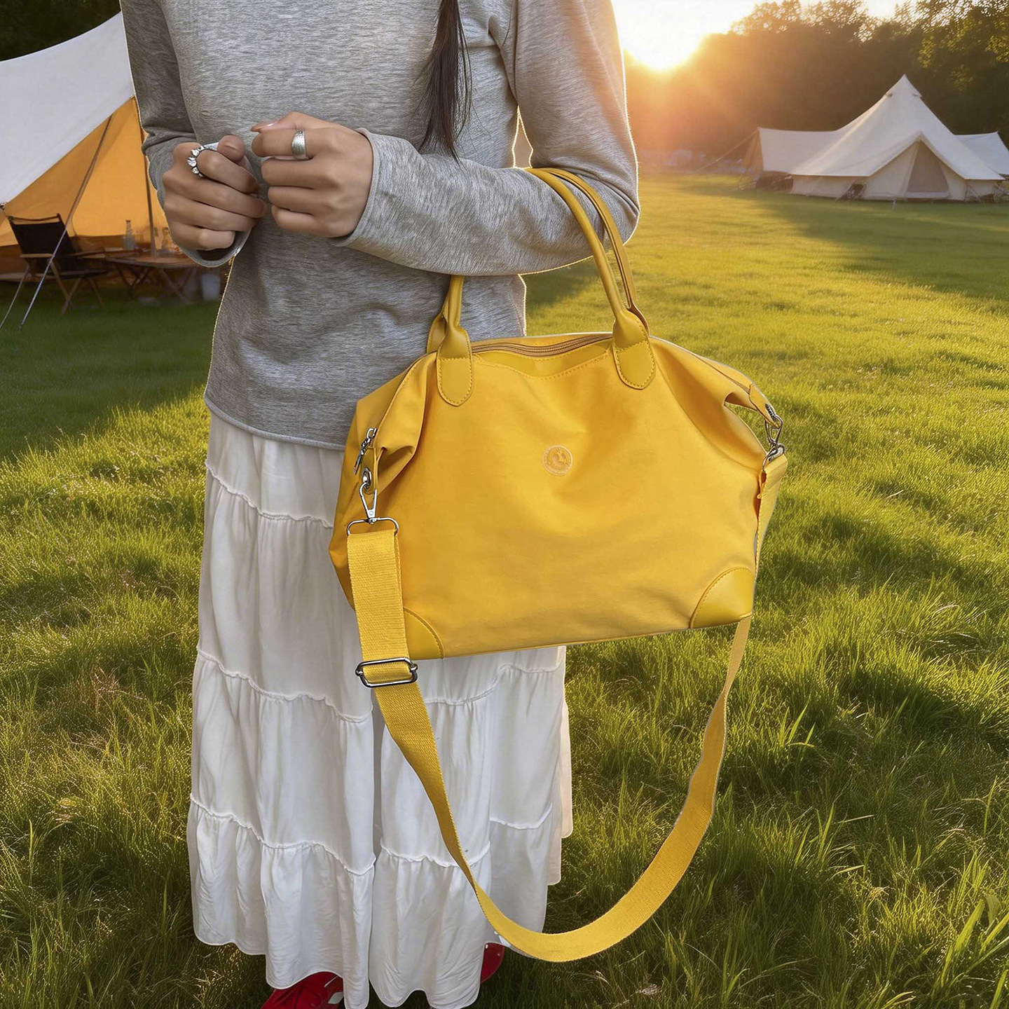 Nueva bolsa coreana para niños, bolsa de viaje ligera de gran capacidad, bolsa de mano casual simple de color sólido para niños y niñas