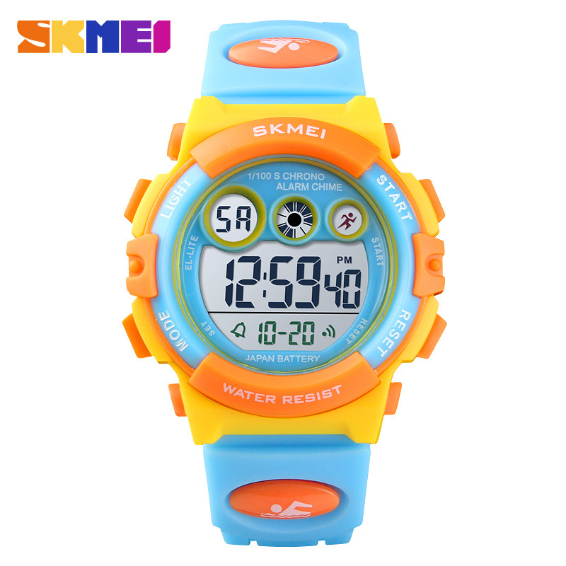 Skmei Comercio exterior caliente moda multifuncional impermeable reloj para niños colorido LED luminoso transparente estudiante reloj electrónico