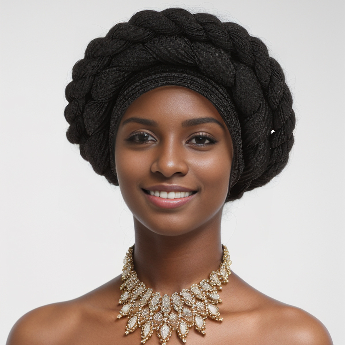 Muslim hat Linen crepe hand-woven double twist hat African hat headscarf_viptrois.com