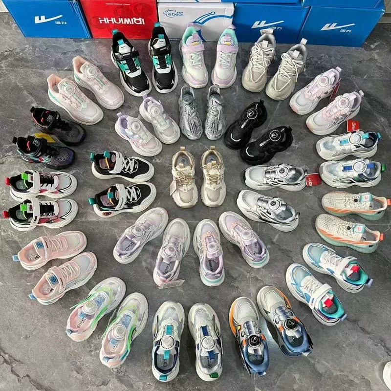 Spring and summer single mesh large children's sports shoes EVA light bottom boys and girls swivel buckle through mesh sports shoes tail goods miscellaneous items