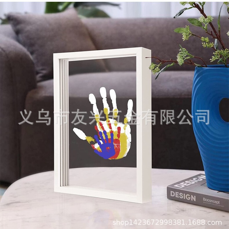 Transparent Family Handprint Photo Frame Set DIY Art Print Souvenir Multi-Person Handprint DIY Handprint Photo Frame