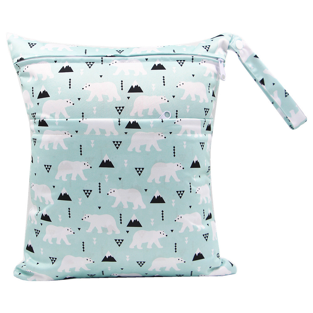 Asenappy bolsa de pañales 30*36cm bebé doble cremallera impresión impermeable bolsa de pañales cien tipos de impresión en stock