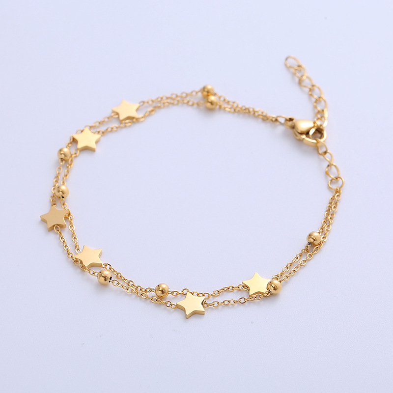Sweet Star Titanium Steel Bracelets Layered Stainless Steel Bracelets
