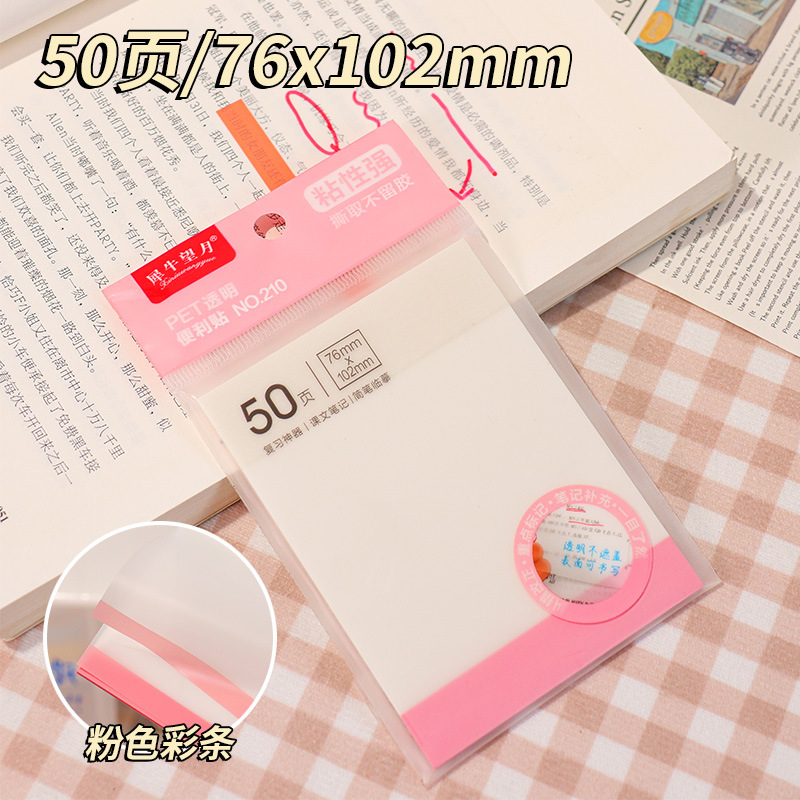 50 notas adhesivas transparentes esmeriladas notas adhesivas de color fluorescente PET notas de estudiante notas adhesivas n-pegatinas notas notas notas notas notas notas