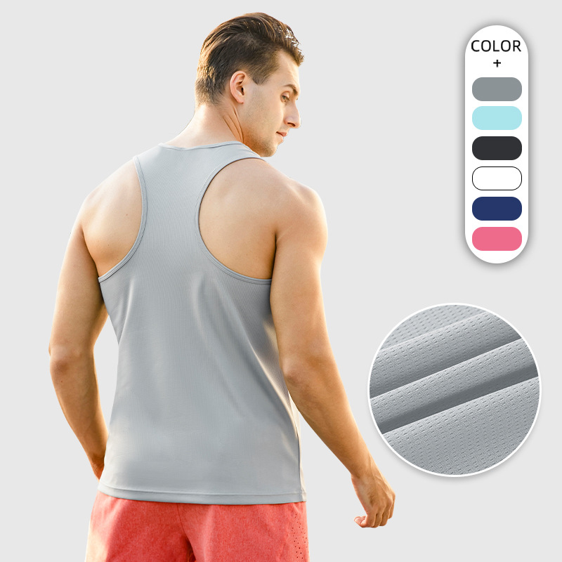 Marathon Running Breathable Quick-drying Men's Vest Summer Stretch Mesh Sweat-absorbent And Moisture-wicking Fitness Tank Top