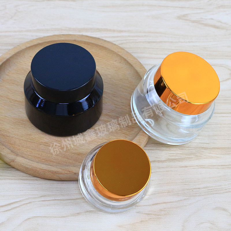 Botella de crema de vidrio de hombro oblicuo marrón a prueba de luz 20g30g botella de crema de ojos loción maquillaje viaje pequeña crema sub-botella