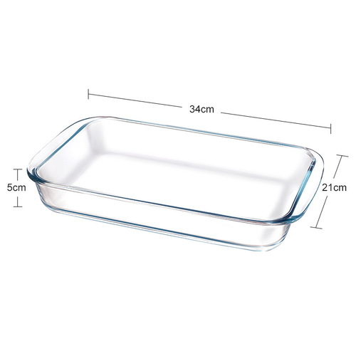 Heat-resistant glass baking tray high boron rectangular rice baking dish fish baking tray home microwave oven oven meat baking baking plate