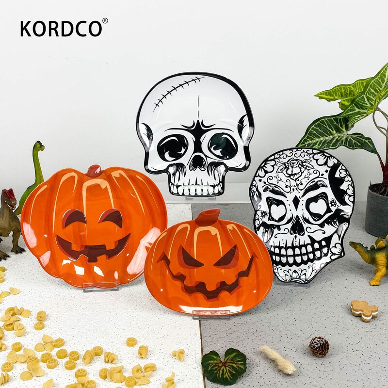 Halloween creative pumpkin-shaped melamine tableware skull skull plate ghost festival mummy plate holiday home party