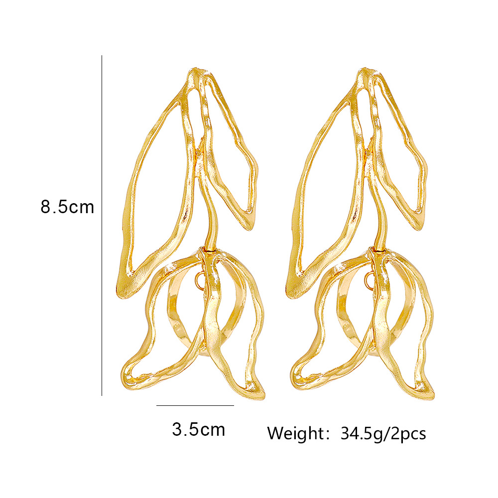 Fashion Simple Creative Geometric Flower Shape Alloy Earrings display picture 1