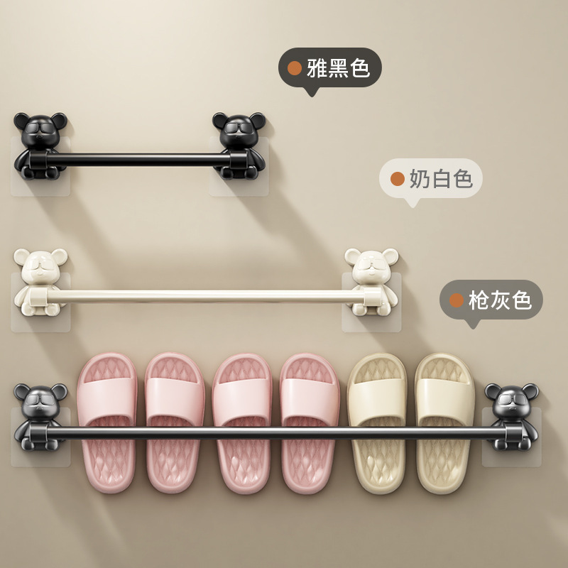 Cross-border Bathroom Bear Slipper Rack Punch-free Toilet Toilet Shoes Drain Rack Slippers Storage Rack Wall Hanging Cross-border Bathroom Bear Slipper Rack Punch-free Toilet Toilet Shoes Drain Rack Slippers Storage Rack Wall Hanging